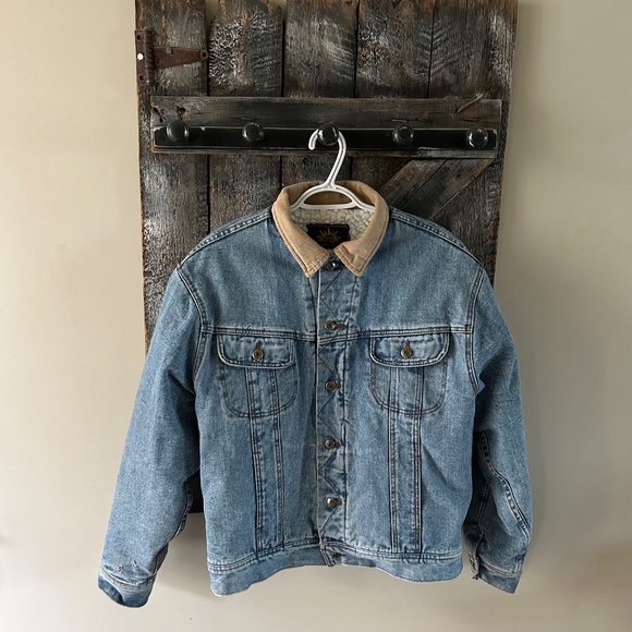 Men's Vintage President Stone Sherpa Lined Jean Jacket - Picture 1 of 6